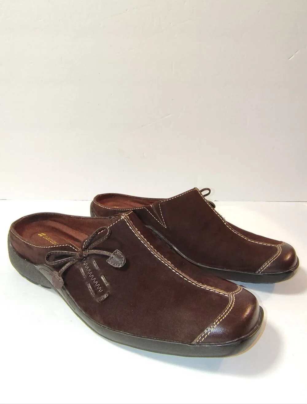 Naturalizer Women's Brown Suede Leather Driving Slip-On Mules Comfort Loafers 7